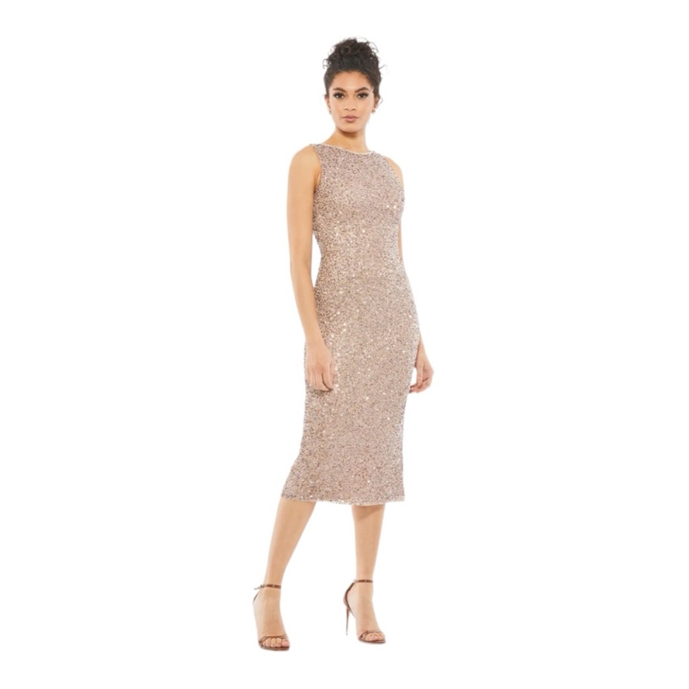 Mac Duggal Sequin Midi Dress